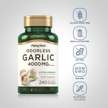 Odorless Garlic, 4000 mg, 240 Quick Release Softgels