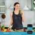 Adult standing in a kitchen holding a glass of green smoothie and a Piping Rock Ultimate Probiotic 100 Billion CFU bottle, 27 Probiotic Strains with Prebiotics, Daily Digestive Balance, 60 delayed release vegan capsules.