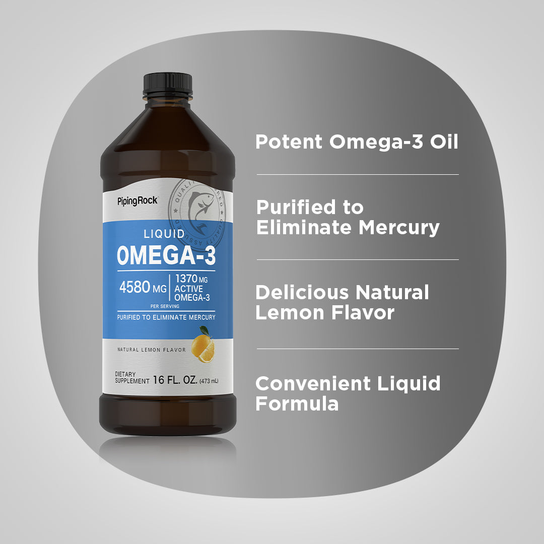 Liquid Omega-3 (Natural Lemon), 4580 mg (per serving), 16 fl oz (473 mL) Bottle