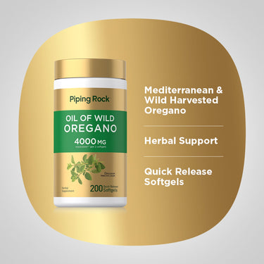 Oil of Oregano, 4000 mg (per serving), 200 Quick Release Softgels