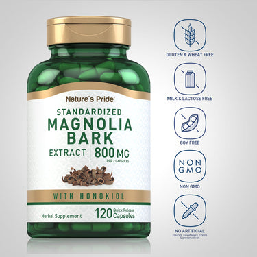 Magnolia Bark (Honokiol), 800 mg (per serving), 120 Quick Release Capsules
