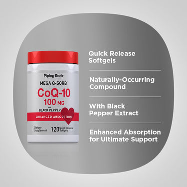 CoQ10, 100 mg, 120 Quick Release Softgels