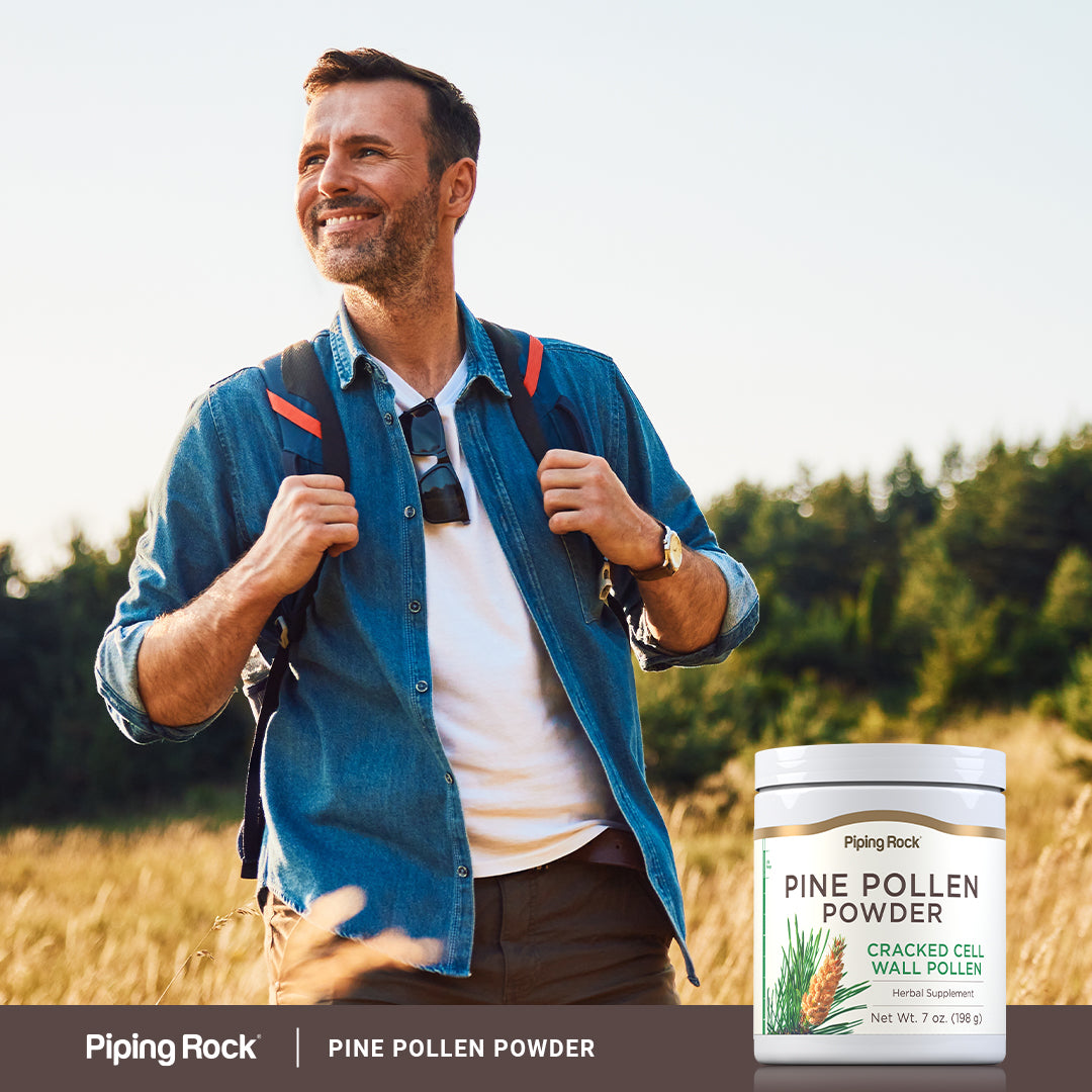 Pine Pollen Powder Wild Harvested Cell Wall Cracked, 7 oz (198 g) Bottle