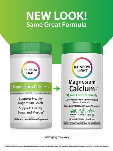 Magnesium Calcium + Real Food Nutrients, 180 Vegan Caplets