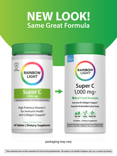 Super C 1,000 mg + Real Food Nutrients, 60 Vegan Caplets
