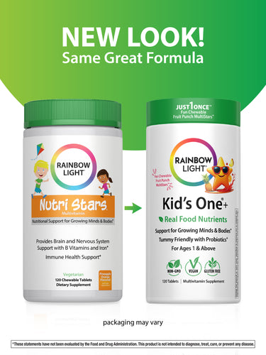 Kid’s One Multi + Real Food Nutrients Fruit Punch, 120 Chewable Vegan Tablets