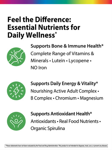Active Adult 50+ plus Real Food Nutrients, 90 Vegan Caplets