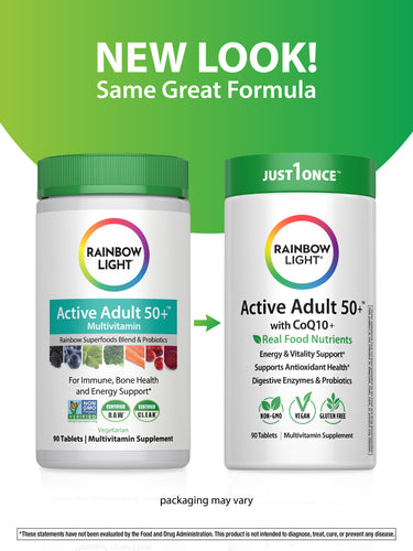 Active Adult 50+ plus Real Food Nutrients, 90 Vegan Caplets
