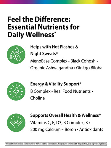 Menopause One + Real Food Nutrients, 90 Vegan Caplets