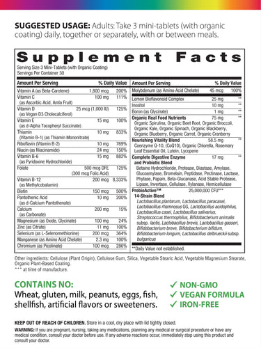 50+ Mini-Tablet plus Real Food Nutrients, 90 Vegan Tablets