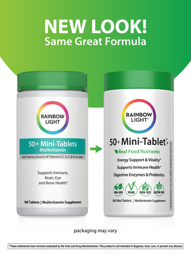 50+ Mini-Tablet plus Real Food Nutrients, 180 Vegan Tablets