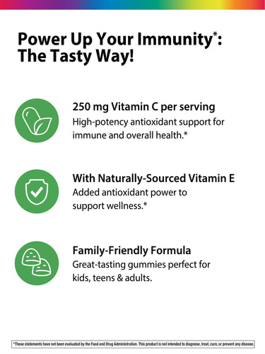 Gummy Vitamin C Slices 250 mg (per Serving), 90 Vegan Gummies
