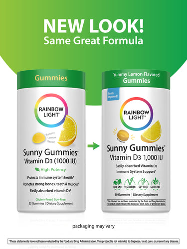 Sunny Gummies Vitamin D3 1,000 IU, 50 Vegetarian Gummies