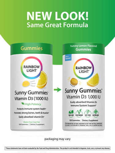 Sunny Gummies Vitamin D3 1,000 IU, 100 Vegetarian Gummies
