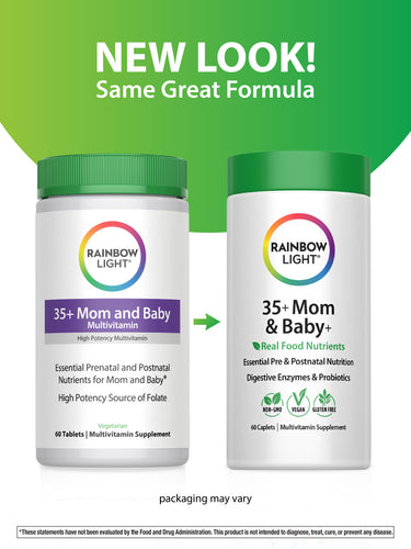 35+ Mom & Baby + Real Food Nutrients, 60 Caplets