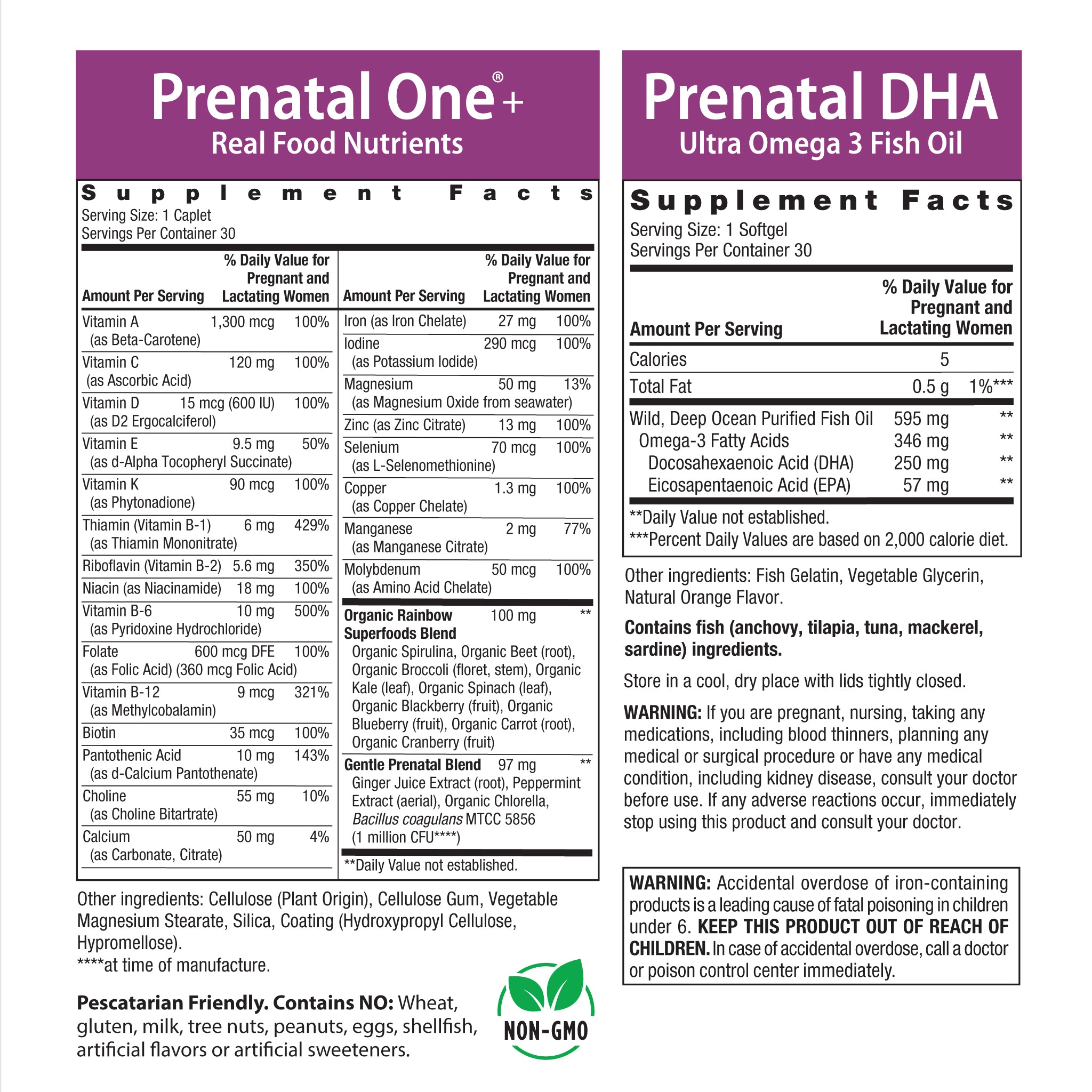 Prenatal Daily Duo Multivitamin & DHA, 2 Bottles 30 Day Supply