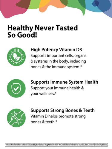 High Potency Vitamin D3 2,000 IU, 120 Vegetarian Gummies