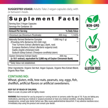 Berberine Complex 1000 MG (per serving), 60 Vegan Capsules