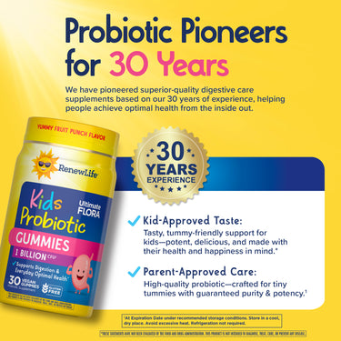 Ultimate Flora Kids Probiotic Gummies 1 Billion, 30 Berry-licious Gummies