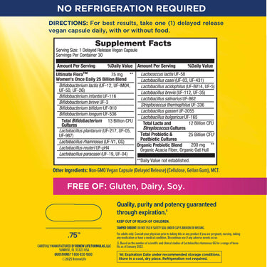 Ultimate Flora Women's Care Probiotic 25 Billion, 30 Delayed Release Vegan Caps