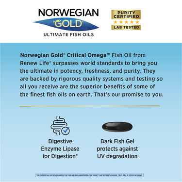 Norwegian Gold Critical Omega, 120 Fish Gelatin Softgels