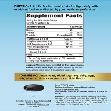 Norwegian Gold Super Critical Omega, 60 Fish Gelatin Softgels