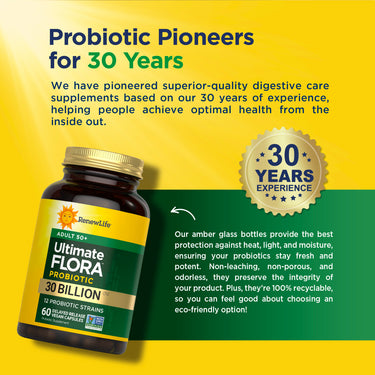 Ultimate Flora 50+ Probiotic 30 Billion, 60 Delayed Release Vegan Caps