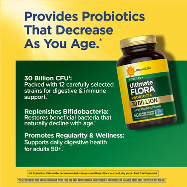Ultimate Flora 50+ Probiotic 30 Billion, 60 Delayed Release Vegan Caps