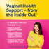 Product highlights graphic stating 27 Probiotic Strains, Supports Digestive Health*, Delayed-Release Vegan Caps for Targeted Delivery, Trusted by Women, with Care