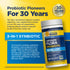 Ultimate FLORA PROBIOTIC EXTRA CARE, Synbiotic 3-in-1 with 50 BILLION CFU and 30 Delayed Release Vegan Capsules.