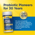 Probiotic pioneers graphic with a RenewLife Ultimate Flora bottle and a '30 Years Experience' badge.