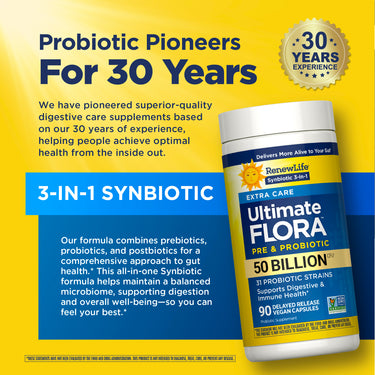 Ultimate Flora Extra Care Probiotic 50 Billion, 90 Delayed Release Vegan Caps
