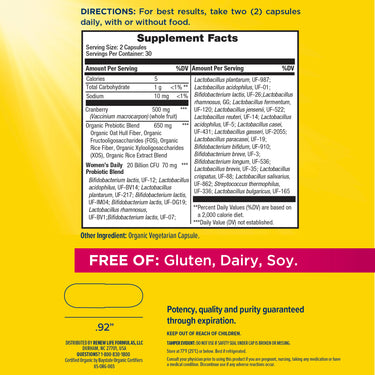 Women's Daily 3-in-1 Prebiotics & Probiotics, 60 Delayed Release Vegan Caps
