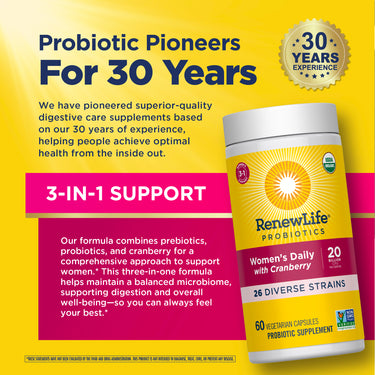 Women's Daily 3-in-1 Prebiotics & Probiotics, 60 Delayed Release Vegan Caps