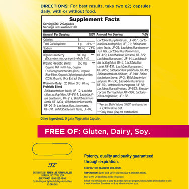 Women's Daily 3-in-1 Prebiotics & Probiotics, 60 Vegetarian Capsules
