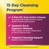 Product highlights graphic stating 2-Part Dual Cleanse for yeast balance, digestive wellness, and targeted cleansing for urinary health.