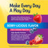Product highlights graphic stating Ultimate Flora Kids Probiotic: BERRY-LICIOUS FLAVOR, 1 Daily, 3 billion cultures, 26 strains.