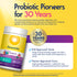 Product highlights graphic stating Kid-Approved Taste: Tasty, tummy-friendly support, Parent-Approved Care: High-quality probiotic, purity and potency.