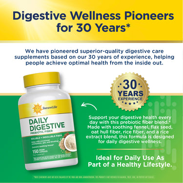 Daily Digestive Prebiotic Fiber, 150 Vegetarian Capsules