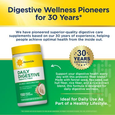 Daily Digestive Prebiotic Fiber with 150 vegan capsules.