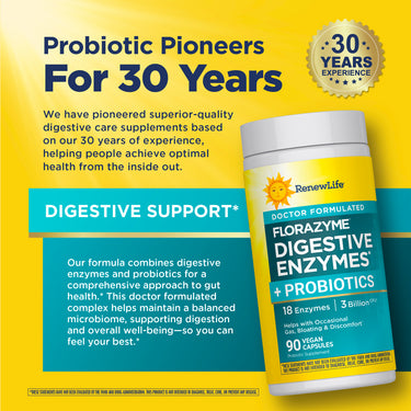 FloraZyme Digestive Enzymes Dr. Formulated, 90 Vegan Capsules