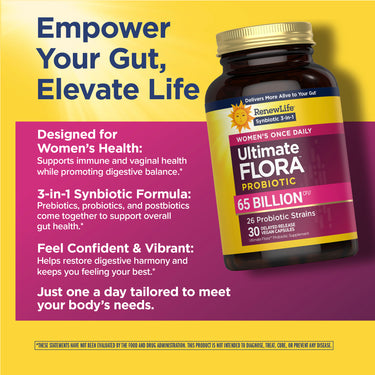 Ultimate Flora Women's Once Daily Probiotic 65 Billion, 30 Delayed Release Vegan Caps