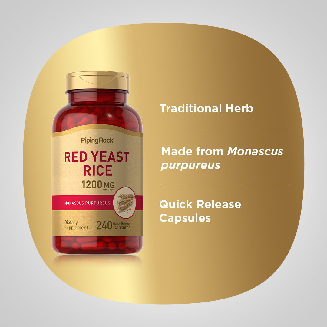 Red Yeast Rice, 1200 mg (per serving), 240 Quick Release Capsules