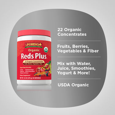 Reds Plus Organic Powder, 9.5 oz (270 g) Bottle
