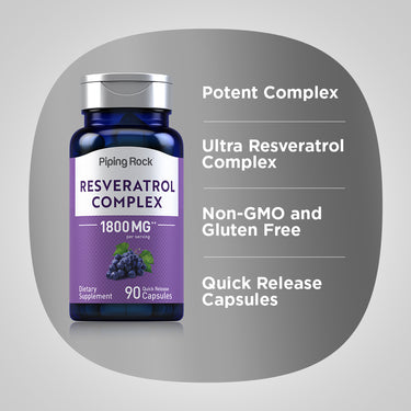 Resveratrol Complex, 1800 mg (per serving), 90 Quick Release Capsules