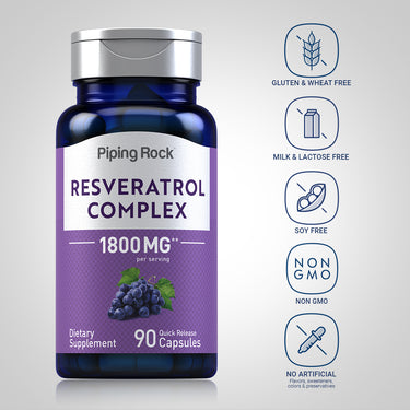 Resveratrol Complex, 1800 mg (per serving), 90 Quick Release Capsules