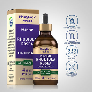 Rhodiola Liquid Extract Alcohol Free, 4 fl oz (118 mL) Dropper Bottle