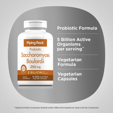 Saccharomyces Boulardii 5 Billion CFU, 120 Vegetarian Capsules
