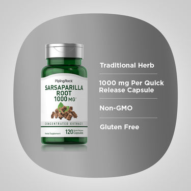 Sarsaparilla Root, 1000 mg, 120 Quick Release Capsules