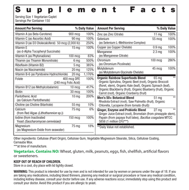 Men's One 50+ plus Real Food Nutrients, 150 Vegetarian Caplets